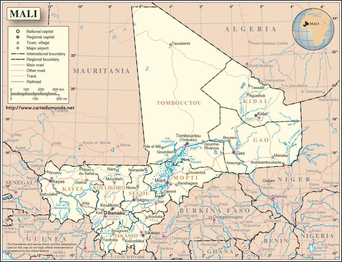 kort af Mali