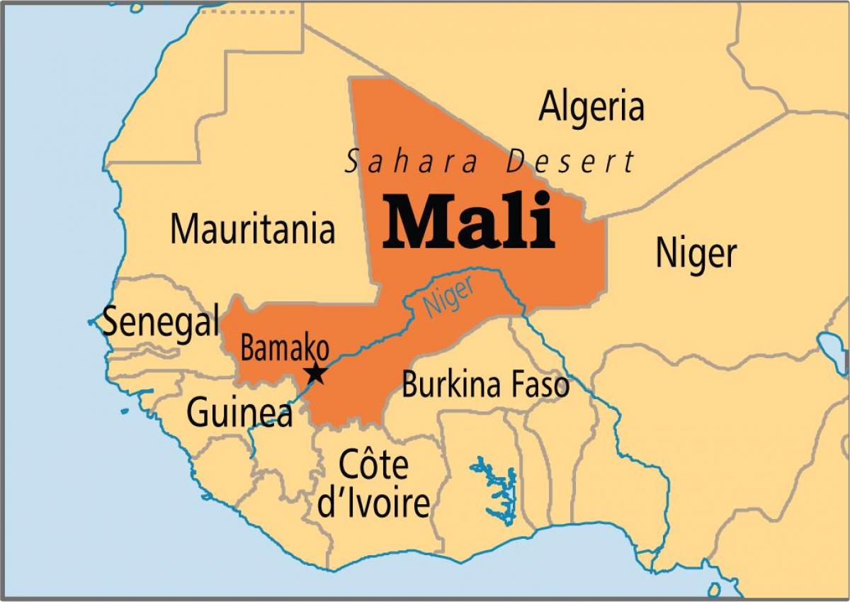 Kort af staðnum Mali
